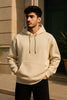Drop-Shoulder Beige Hoodie